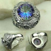 Suppry joyas al por mayor de plata topacio místico anillo de piedras preciosas joyas de envío gratis a LR0005 (China (continental))