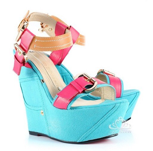  - New-Designer-Christ-Lou-Real-Leather-Bright-Colored-Wedge-High-Heel-Sandals-Shoes