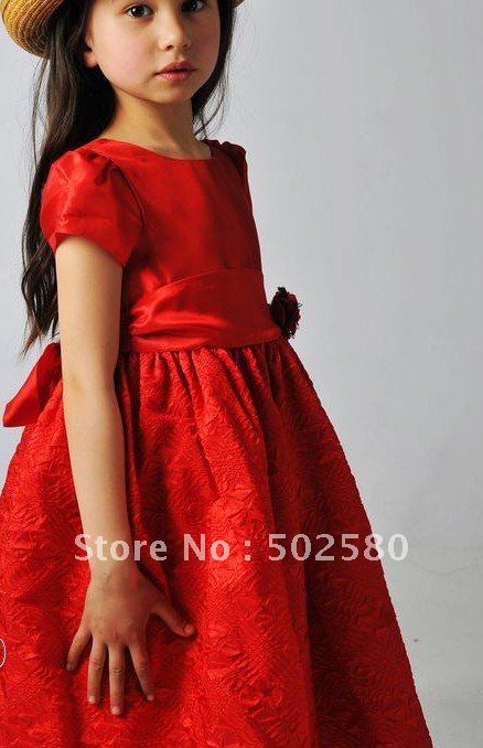 beautiful flower girl dress A line stain and lace Top quality cheap price