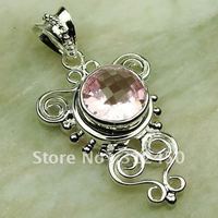 Moda joyas de plata topacio rosa colgante de piedras preciosas joyas de envío gratis a LP0280 (China (continental))