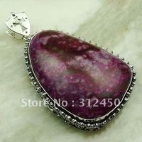 Moda joyas de plata hecho a mano natural de color púrpura colgante de turquesa de piedras preciosas joyas de envío gratis LP0440 (China (continental))