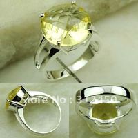 Wholeasle la moda de joyería de plata anillo de luz citrino piedras preciosas joyas de envío gratis a LR0263 (China (continental))