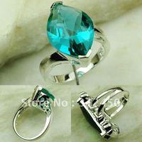 Suppry plata joyería de moda verde amethys prasiolite anillo de piedras preciosas joyas de envío gratis a LR0333 (China (continental))