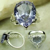 Wholeasle plata moda joyas de piedras preciosas joyas de amatista anillo libre LR0292 envío (China (continental))