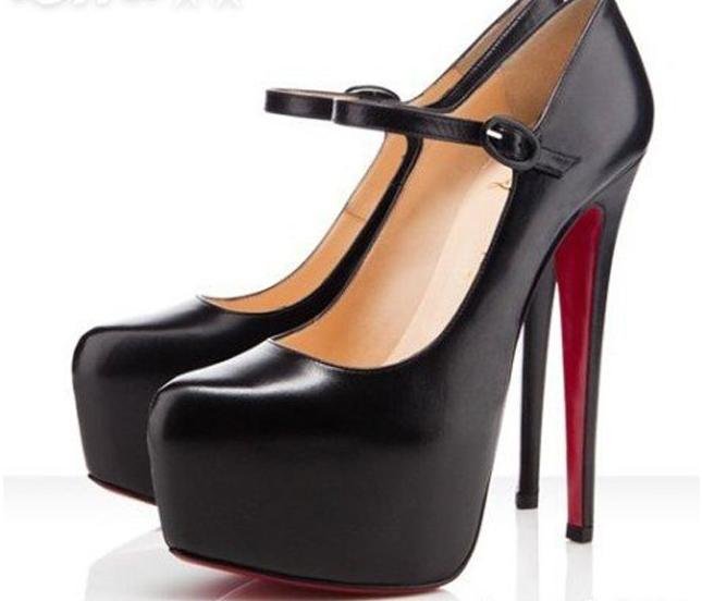 high heels women shoes black leather pumps platform high heel shoes wedding