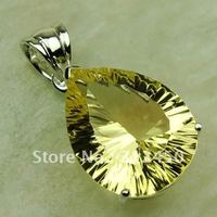 Fahion plata joyería de piedras preciosas citrino luz colgante joyas envío gratis LP0675 (China (continental))