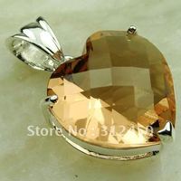 Suppry 5PCS moda de joyería de plata joyería de piedras preciosas morganita colgante libre LP0564 de envío (China (continental))