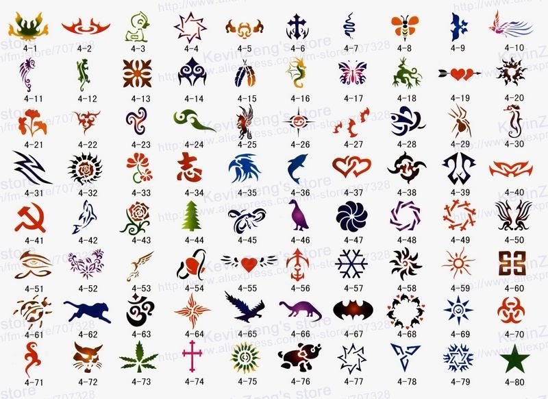 Temporary Airbrush Tattoo Stencils book Template Booklet 4 160 designs 