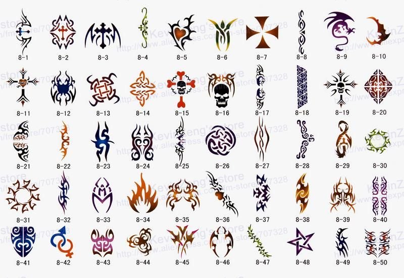 Temporary Airbrush Tattoo Stencils book Template Booklet 8 100 designs 