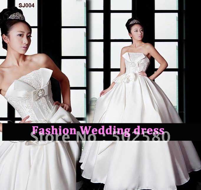 SJ004 ALine romantic style bridal white wedding dress