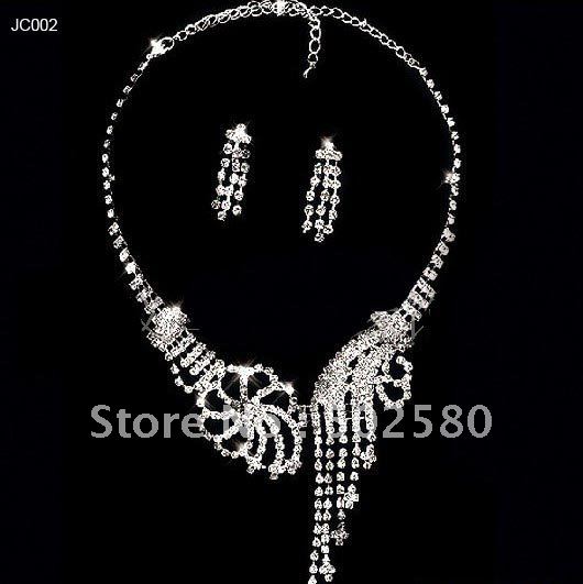 JC002 2011 Hot selling high quality wedding jewelry crystal necklace and
