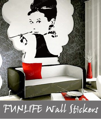 Vinyl Wall  on Funlife Ebay Hot Audrey Hepburn Vinyl Art Decal Sticker Wall