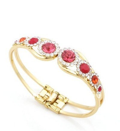 Wholesale Gold Plated Jewelry on Pattern Alloy 18k White Gold Plated Bangles Fine Quality Jewelry 11685