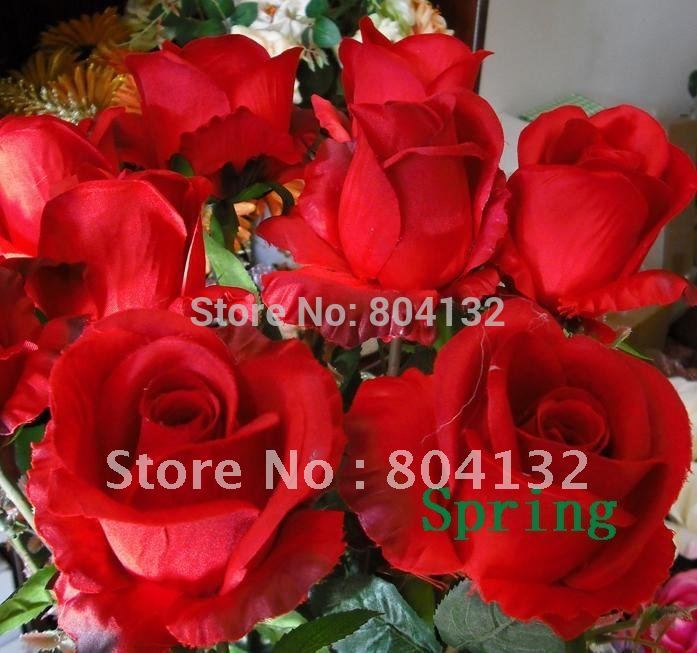  artificial flower single head per piece red rose wedding home decorate