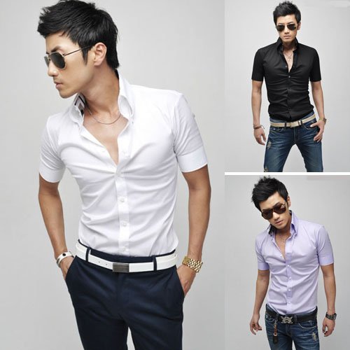 Mens Slim Fit Stylish Dress Short Sleeve Shirts Men Fashion Summer MS063 Mens Slim Fit Stylish Dress Short Sleeve Shirts Men Fashion Summer MS063