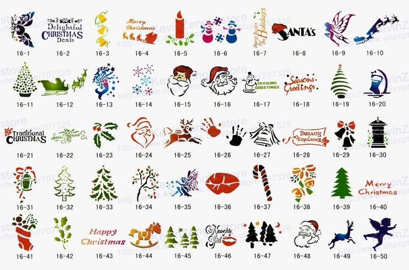 Temporary Airbrush tattoo Stencils book Template 16 for Christmas 