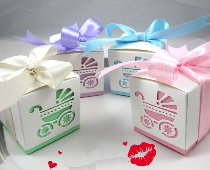 Free shipping Gift packagingBaby Show boxCandy box 200pcs lot pinkpurple