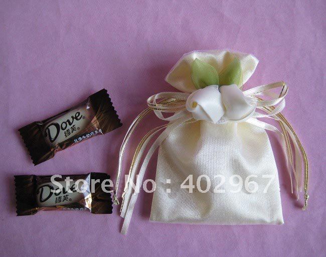 Free shipping mixed color wholesale and retail wedding boxes silk bags