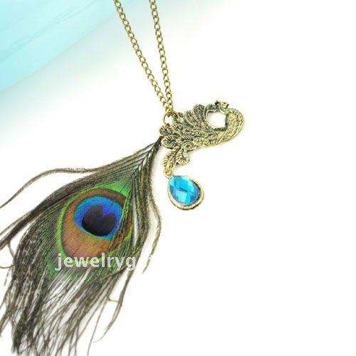 NEW antique silver necklace turquoise wedding necklace feather necklace