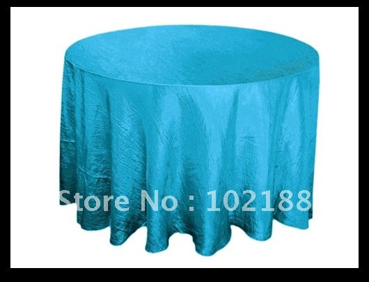 Free Shipping Wedding Taffeta clothRound Turquoise Blue 117 117 