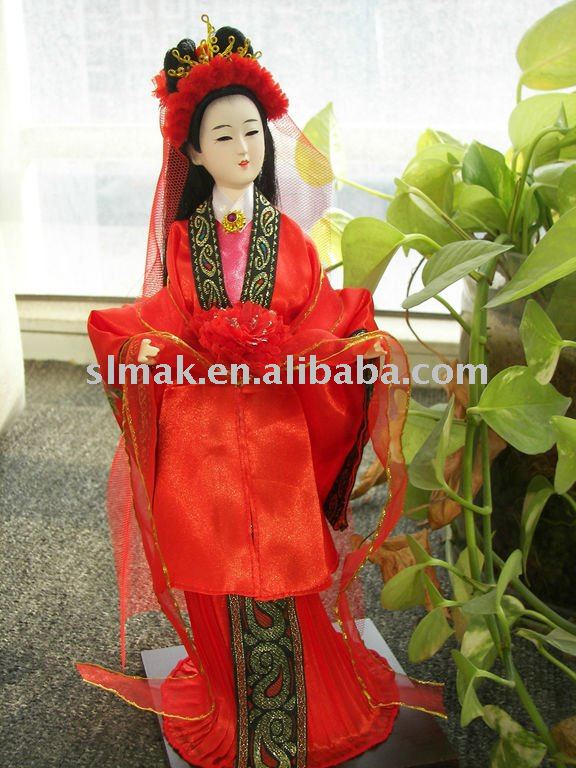 wholesale silk figurine  chinese doll  silk ancient  folk art and crafts