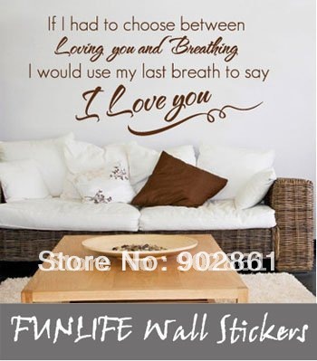 Wall  Quotes on Wall Sticker Wall Quote Vinyl Decal Sticker Loving You   Breathing Art