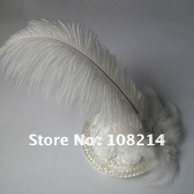 New style White Wedding Hat with FeatherLady Wedding wedding hair accessory