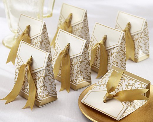 Wholesale Free shipping wedding decoration Wedding Favor Favor Box with Gold