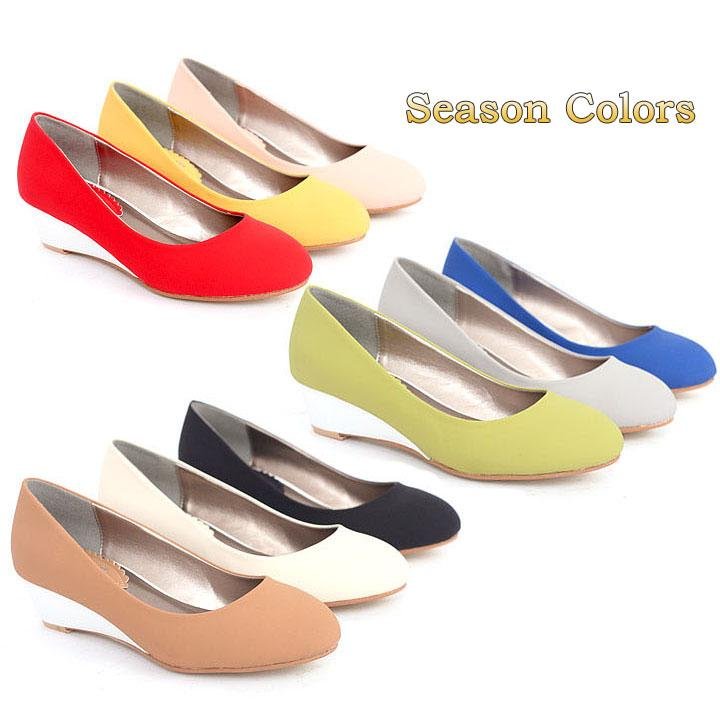 Women wedge heel shoes round toe casual shoes closed toe shoes free shipping