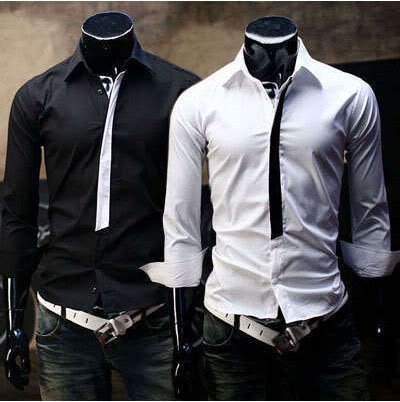 Mens Dresses on Mens Casual Slim Fit Dress Shirt Mens Striped Shirts Long Sleeve Shirt