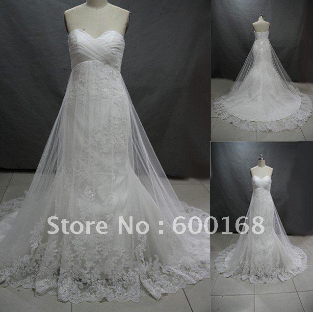 Elegant Design Off Shoulder Satin Tulle Lace Appliqued Bridal Dress WD 