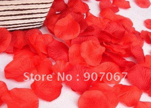 Hot sale 5000 pcs Red Silk Rose Petals Wedding Petals for decorations
