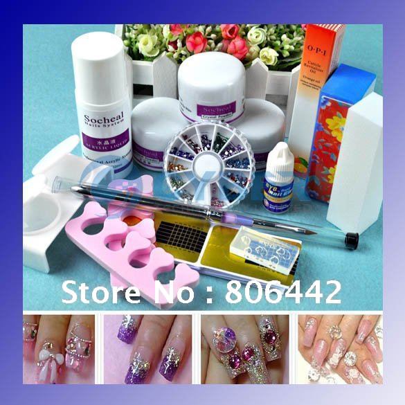 Acrylic best Liquid Resin acrylic nails Kit Glass Nail Brush diy  24.59 Powder Clippers kit