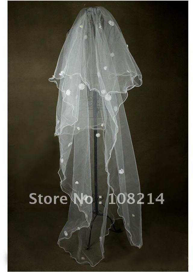 Drop shipping White lace long bridal WEDDING VEIL bridal veil wedding veils