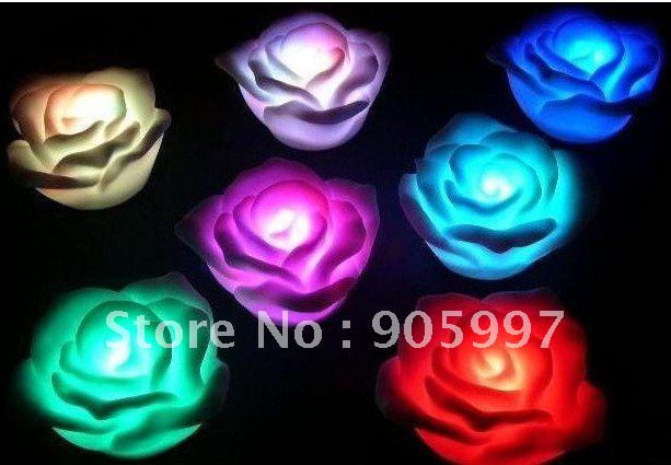  color rose with 3 led light for Wedding Party Decorations