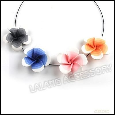 Flower Prices on 60pcs Lot Colorful Polymer Clay Flower Beads Wholesale Price Fashion