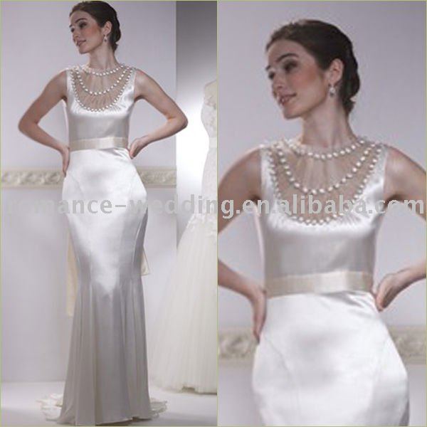 Free Shipping Ar0057 Empire Mermaid Lace Highneck Wedding Dress Evening 