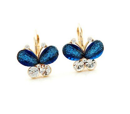 Wholesale Korean Fashion Suppliers on Wholesale Free Shipping  Korean Fashion Earrings Butterfly Crystal