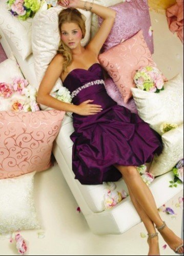 Wholesale Short purple stunning cocktail party dress gown Plus Size