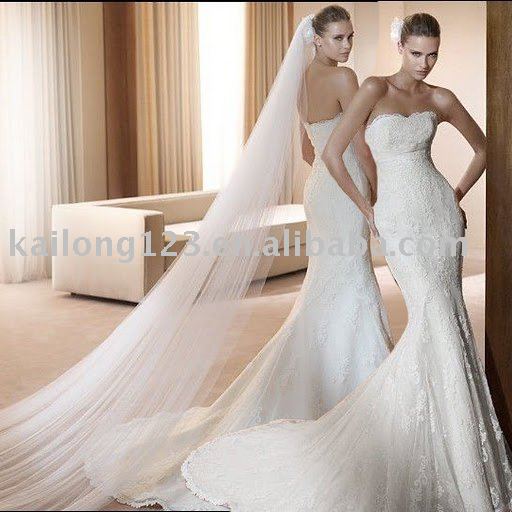 New style Mermaid lace wedding gown 2011 with jacket