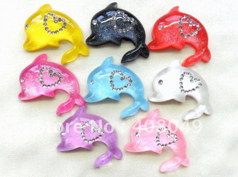 cabochonsVery popular flat resin dolphin home decorative accessories 