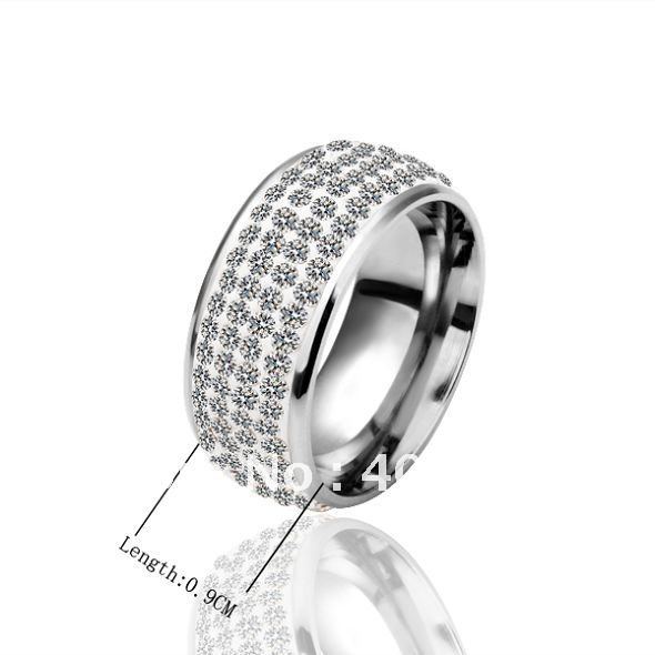 R020 wedding engagement ring 18K GP gold plated rings crystal rhinestone