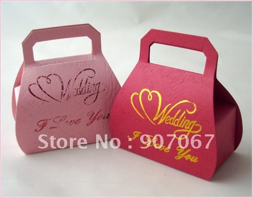 Hot Sale 100pcs Pink Red Wedding Boxes Wedding Candy Boxes Banquet Candy