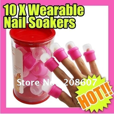 Freeshipping Nail Art tool 10 pcs/pack wearable nail art soakers for acrylic
