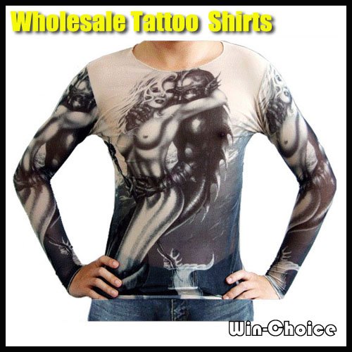 Wholesale 50pcs lot Tattoo design Shirts sleeves for Women Men Hot sales