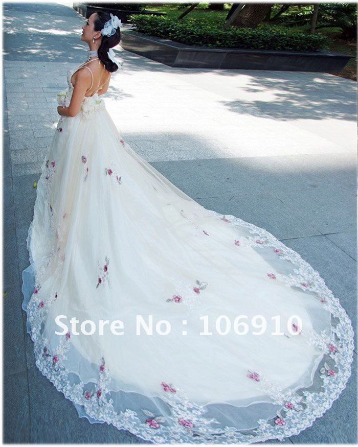 ruched spaghetti lace sexy wedding dresses embroidery chapel teain gauze