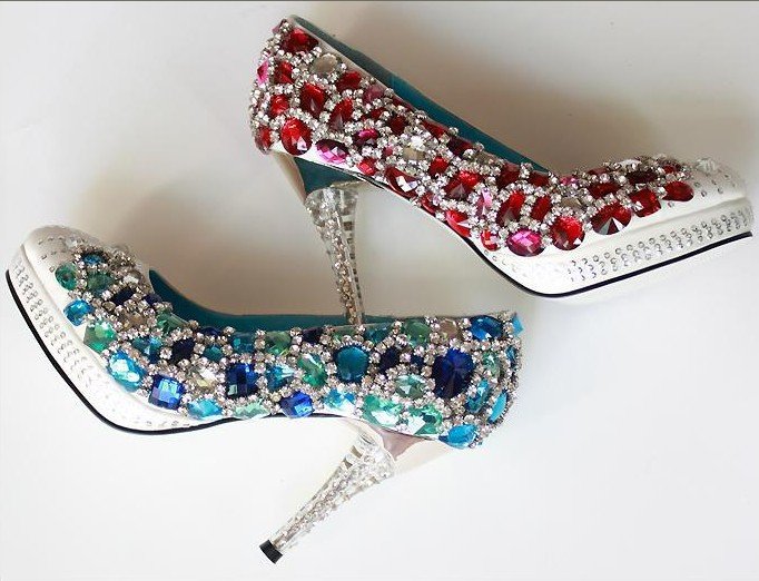  made dress shoenoble high heels shoesCrystal Diamond wedding shoes