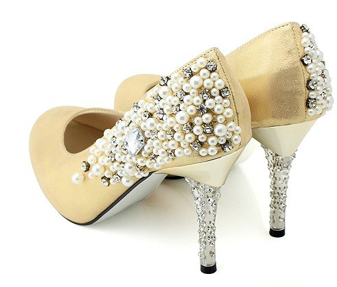 Dress Shoes on Shipping Gold Dress Shoes Crystal High Heels Shoes Wedding Shoes Jpg