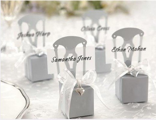 120pcs lot silver chair Bomboniere Boxes Place card Wedding Wedding candy 