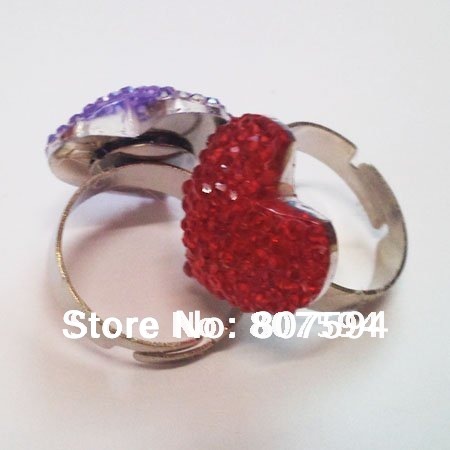  color diamond Heart Rings resizable wedding rings jewellery fingerX04